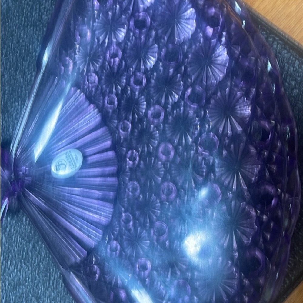 Fenton Purple Accent Decor with Holographic Fan Design